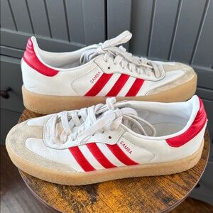 Adidas Samba White and Red Sneakers